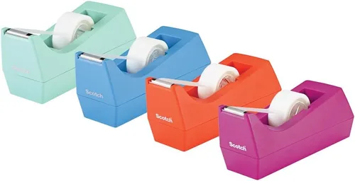 Scotch 3M Dispensador de cinta adhesiva para escritorio, colores varios colores