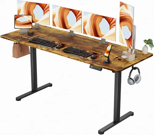 Miniatura 28 de Furmax Escritorio eléctrico de pie de 45 x 24 pulgadas, escritorio de pie para sentarse, altura ajustable, escritorio de oficina en casa con memoria
