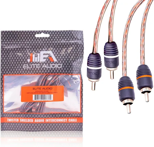 Miniatura 6 de Elite Audio EA-RCA1.5 Cable RCA estándar de 2 Ch - Par de cables trenzados macho a macho de 1.5 pies con reducción de ruido