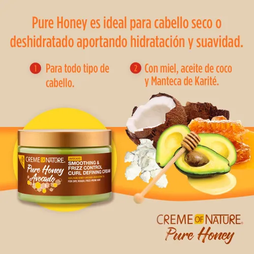 Miniatura 3 de Creme of Nature Pure Honey Define - Crema suavizante de alimentos para el cabello y control del encrespamiento, define y suaviza los rizos