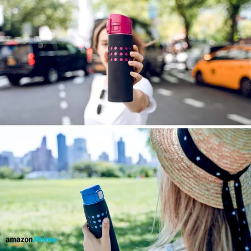Miniatura 3 de Protect & Go - Funda de silicona compatible con la botella de agua térmica al vacío de la marca Zojirushi (negro, 16 onzas / 0.48 litros)