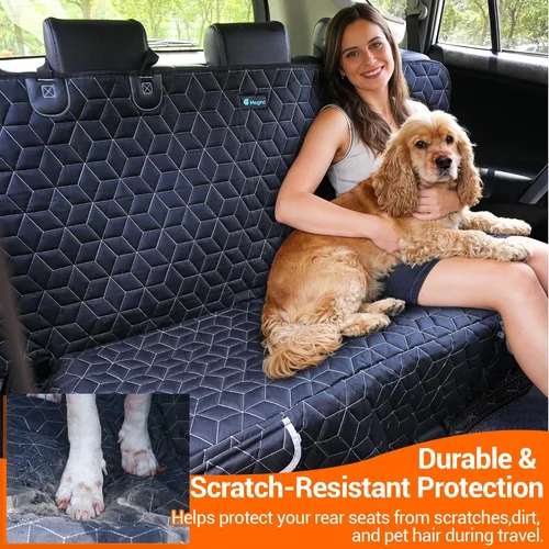 Miniatura 3 de Meginc Funda de asiento de automóvil para perro, impermeable, antideslizante, protector de banco para perros, duradera 600D a prueba de arañazos