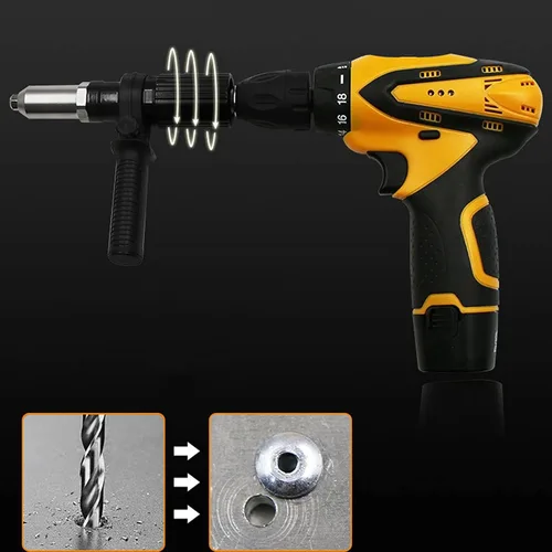Miniatura 2 de Kit adaptador de pistola remachadora inalámbrica con 4 pernos de boquilla a juego diferentes, llave para taladro inalámbrico, accesorios de trabajo