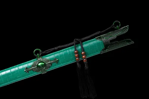 Miniatura 4 de Espada de Hamon de Espada china recta de acero al manganeso del dragón (dragón verde)