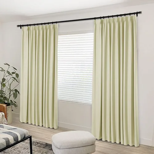 Miniatura 2 de Macochico Cortinas plisadas de lino blanco de 63 pulgadas de largo, paneles de tratamiento de ventana de doble capa para oscurecer la habitación