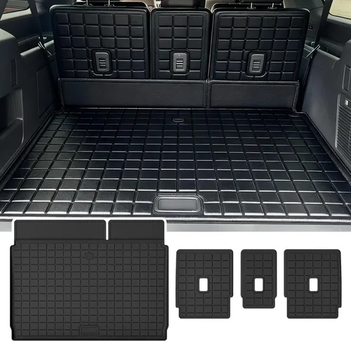 Miniatura 7 de Alfombrillas de Piso para Ford Expedition MAX 2018-2024 (Solo Compatible con 7 Asientos-2 Filas de Asientos Individuales No Cortos) & Alfombrilla