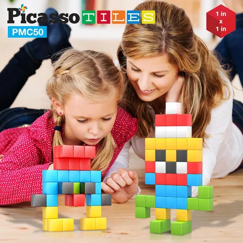 Miniatura 3 de PicassoTiles Cubo de Rompecabezas Magnético Pixel de 1" para Niños Mezcla y Combina con Libro de Ideas Gratuito Juguetes Sensoriales Aprendizaje