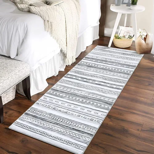 GlowSol Alfombra de pasillo lavable de 2 x 6 pies, antideslizante, suave, alfombra de baño que no se desprende, alfombra de interior de pelo bajo,