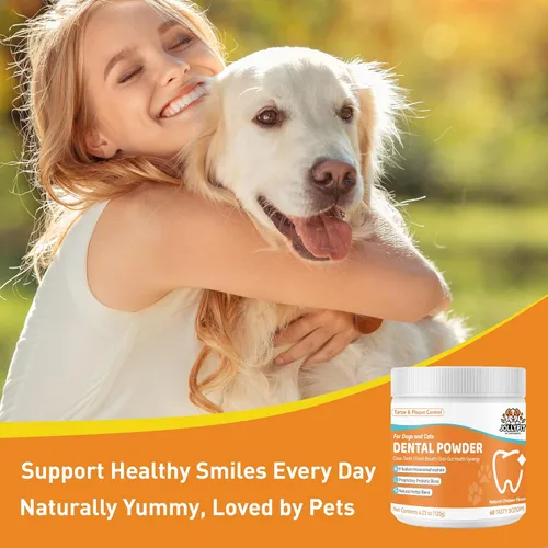 Miniatura 7 de Polvo de limpieza de dientes de perro – Polvo dental natural para perros – Ambientador suave del aliento de perro, removedor de placa de perro