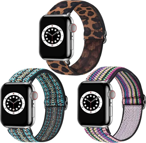Miniatura 8 de Dsytom Paquete de 3 correas elásticas compatibles con Apple Watch de 1.496 pulgadas, 1.614 pulgadas, 1.575 pulgadas, 1.654 pulgadas, 1.732 pulgadas