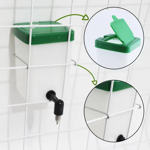 Miniatura 5 de Botella de agua de conejo sin goteo para jaula, paquete de 2 botellas de agua dispensadoras de agua para animales pequeños de 16 onzas para mascotas