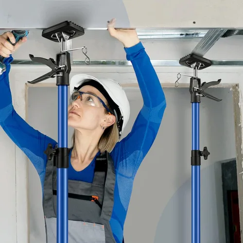 Miniatura 6 de 2PK poste de soporte, sistema de soporte telescópico de acero ajustable rápido de tercera mano, varilla de soporte, soporta hasta 154 libras
