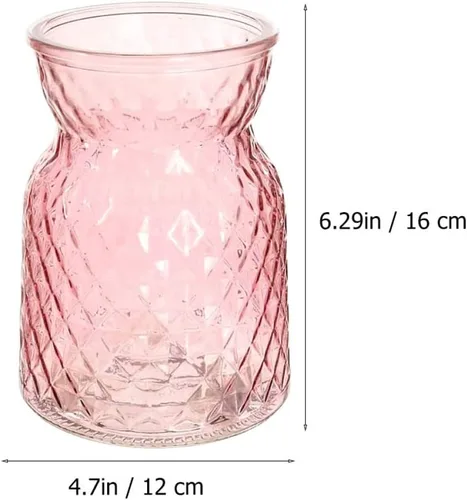 Miniatura 4 de Beavorty 1 unid Decoración de comedor Oficina Botella Floral Rombo Nórdico para el Hogar o Transparente Creativo Rosa Transparente Arreglos
