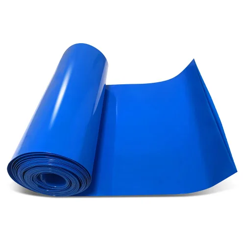 Tubo de encogimiento térmico de PVC de 7.9 pulgadas (200 mm) de ancho plano para baterías de litio 18650 21700, paquetes de batería DIY, azul,