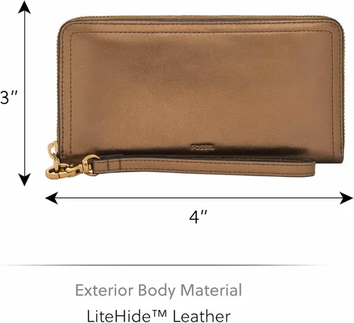 Miniatura 5 de Fossil Women's Logan Leather RFID-Blocking Zip Around Clutch Wallet with Wristlet Strap for Women