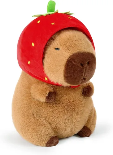 Miniatura 9 de Ditucu Lindo Peluche de Capibara con Sombrero de Cumpleaños Feliz y Lazo, Animal de Peluche Suave, Juguetes de Peluche para Niños, Decoración