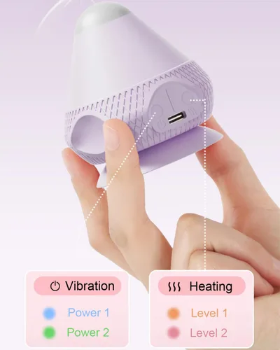 Miniatura 6 de VibeHeat Mini - Bola de masaje vibratoria calentada con base de succión, 2 modos de calor y 2 modos de vibración, masajeador de punto de activación