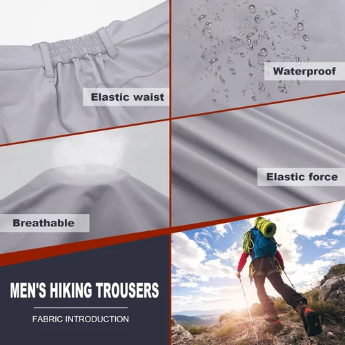 Miniatura 4 de MEETYOO Pantalones cargo de senderismo para hombre, impermeables, tácticos, ligeros, elásticos, para acampar