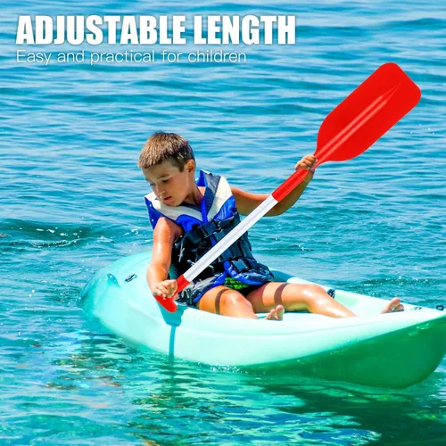 Miniatura 5 de Tradder 2 remos telescópicos plegables para kayak, remo de 21.3 a 41.7 pulgadas, remo de plástico de aluminio, remo de longitud ajustable para Rojo