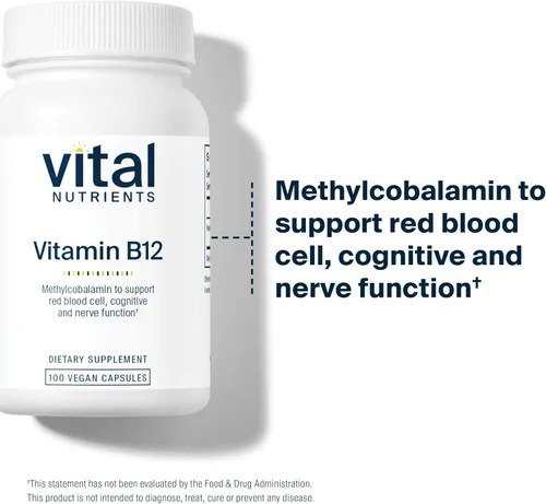 Miniatura 5 de Vital Nutrients Vitamina B12 1000mcg - Vegano - Metilcobalamina para el metabolismo, la salud cognitiva y del sistema nervioso* - Suplemento B12
