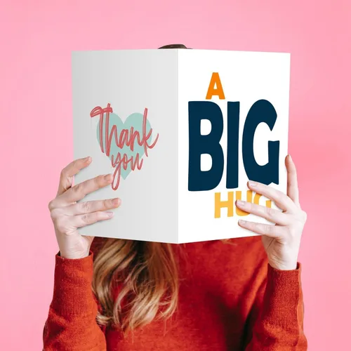 Miniatura 2 de Tarjetas de felicitación y sobres grandes para el día de San Valentín "A Big Hug" – 8.5 x 11 pulgadas, tarjeta de San Valentín de tamaño grande