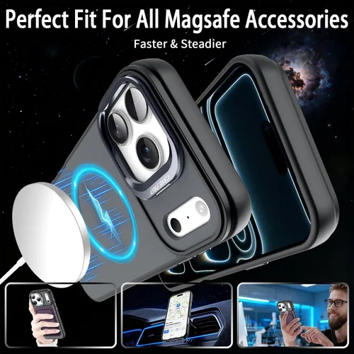 Miniatura 4 de Funda para i Phone 17 Pro Max, con función atril y protector de pantalla HD, compatible con accesorios MagSafe, funda magnética para iPhone 17 Pro