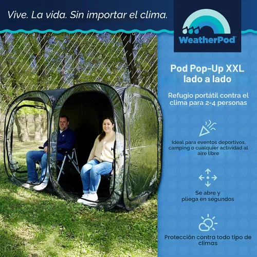 Miniatura 2 de WeatherPod® Side-by-Side™ 2-4 Person Pop-Up Sports Tent Pod - The Original Shark Tank Instant Setup All-Weather Shelter for Outdoor Sports, Rain