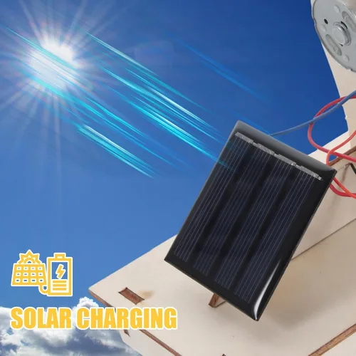 Miniatura 6 de Ventilador de casa 3 juegos de ventilador para el hogar, ventilador de madera de madera, modelo solar solar de ciencia educativa edificio ensamblar