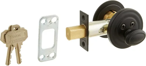 Miniatura 5 de Baldwin Estate 8231.003 - Cerrojo de seguridad tradicional de un solo cilindro de perfil bajo en latón pulido de por vida