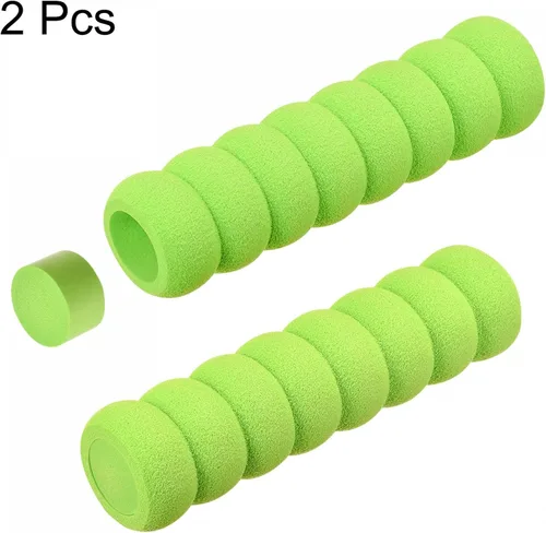 Miniatura 3 de uxcell Cubierta de manija de puerta Protector de goma de nitrilo Funda en espiral Verde 2 piezas