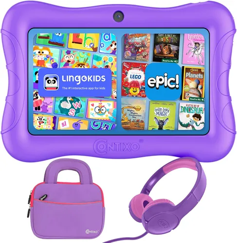 Miniatura 9 de Contixo Paquete de Tabletas para Niños de 7 Pulgadas - Tabletas Android y Auriculares con Cable para Niños, con más de 50 Libros de Cuentos