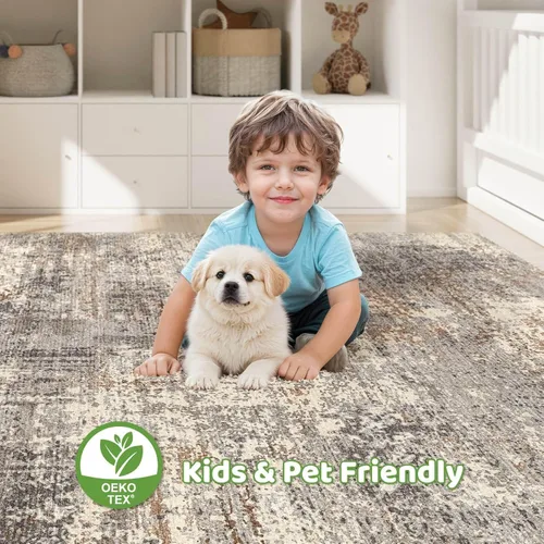 Miniatura 98 de Alfombra de pasillo lavable para cocina: 3 x 10 pies, antideslizante, abstracto, suave, moderno, resistente a las manchas, para interiores, piso