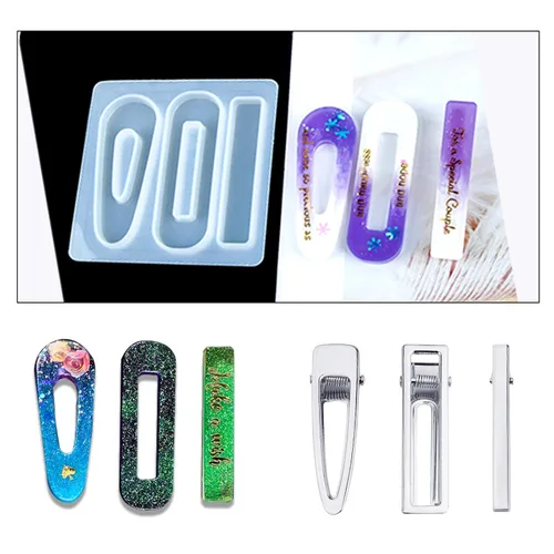Miniatura 3 de 60 pinzas para el cabello para moldes de resina de silicona, pinzas de lazo para el cabello, horquilla de perla, accesorios para el cabello