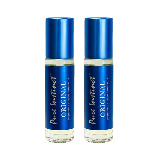 Pure Instinct Roll-On (paquete de 2) – La colonia de perfume de aceite esencial original con infusión de feromonas – Unisex para hombres y mujeres –