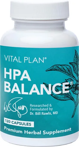 Vital Plan Suplemento suprarrenal HPA Balance por el Dr. Bill Rawls - Apoyo suprarrenal, estado de ánimo y hormonas para mujeres y hombres con