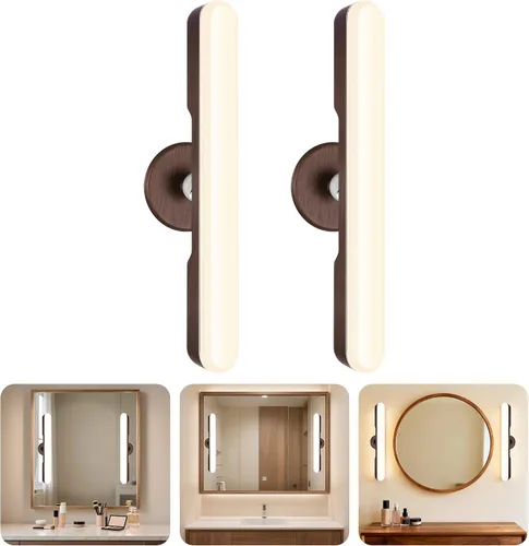 Miniatura 11 de Juego de 2 luces inalámbricas de maquillaje para espejo, barra de luz LED recargable para espejo de baño con 3 CCT regulables, luz inalámbrica