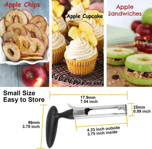Miniatura 2 de Pequeña herramienta descorazonadora de manzana, accesorios de cocina de acero inoxidable, removedor de núcleos de frutas para descorazonar, peras