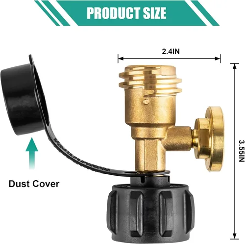 Miniatura 2 de 2 medidores de tanque de propano con detector de fugas, indicador de nivel universal para tanques de 5 a 40 libras, compatible con estufas