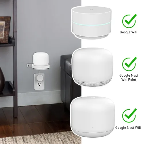Miniatura 2 de Delidigi Soporte de pared ABS compatible con el enrutador WiFi Google Nest AC2200 - Estante para punto WiFi Nest [gestión de cables integrada]