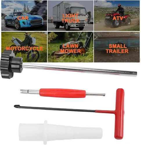 Miniatura 3 de Valve Core Replacement Tool Set, Steel Construction with ABS Handle, Includes Installation Pusher and Extractor, for Car, Truck, and Motorcycle Tires