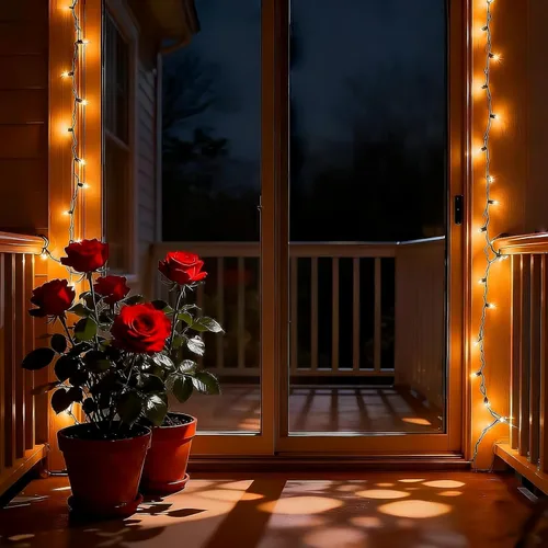 Miniatura 3 de LUCKY SHINE 150 luces LED de Navidad de color blanco cálido, cadena de iluminación decorativa de grado comercial, cable marrón, 50 pies