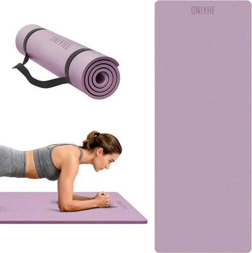 Miniatura 6 de Tapete de yoga extra grueso de 8 mm, tapete de ejercicios suave y ligero de TPE con correa, alta elasticidad, antifatiga, tapete antideslizante