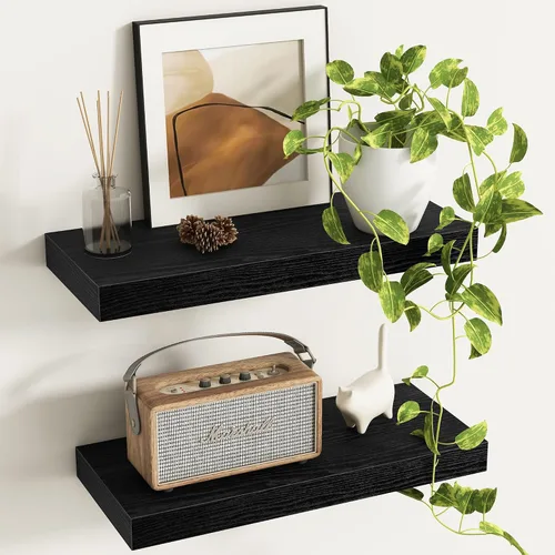 Miniatura 20 de Fun Memories Estantes flotantes – Estante de pared de 9.3 pulgadas de profundidad para decoración y almacenamiento – Estantería de exhibición