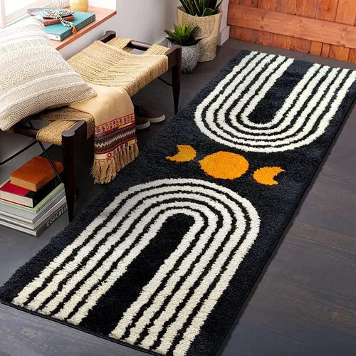 Miniatura 11 de Alfombras de baño bohemias, lindas alfombras de baño bohemias antideslizantes de microfibra abstracta para dormitorio, alfombra pequeña, decoración