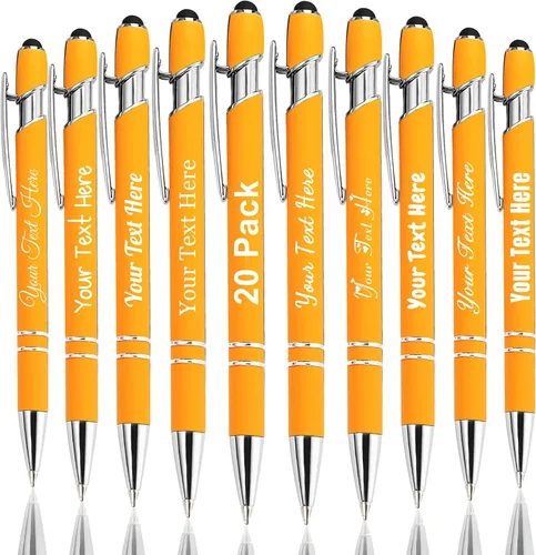 Miniatura 37 de Hasta 300 bolígrafos personalizados a granel con nombre personalizado con grabado gratis, puntas de lápiz capacitivo grabado, bolígrafo