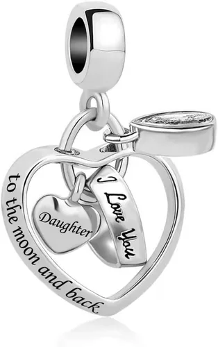 Abalorios de cuentas de corazón para abuela, hermana, mamá, piedra natal, cumpleaños, familia, hija, amor, para pulseras, collares