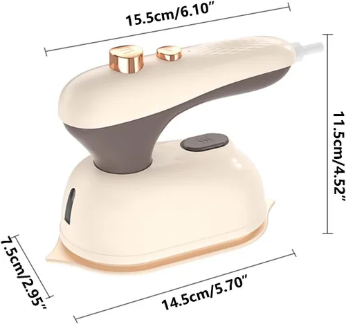 Miniatura 2 de Vaporizador de ropa de mano de hierro pequeño para ropa, plancha portátil con doble pulverizador, mini máquina de planchar para ropa, vaporizador