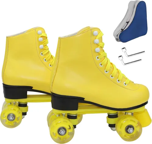 Miniatura 8 de Wiwiy Patines de Rodillo para Mujeres y Hombres - Cuatro Patines de Cuatro Ruedas Brillantes Ajustables