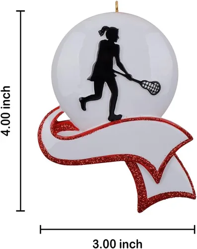 Miniatura 5 de Lacrosse - Adorno de Navidad para niña, adorno personalizado de jugador de lacrosse para decoración del árbol de Navidad, regalo de recuerdo