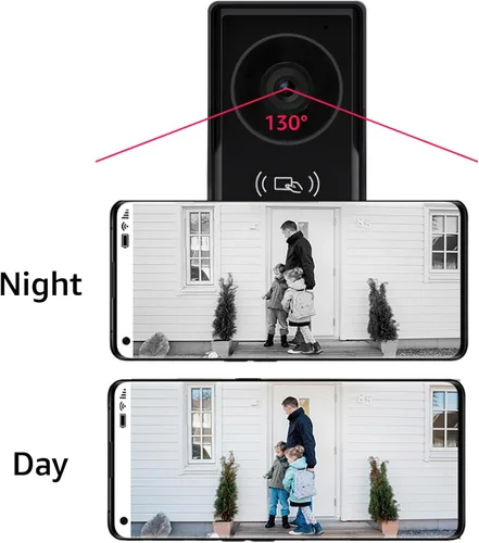 Miniatura 7 de Timbre de video de 1080p con sistema de monitor, portero de video WiFi 1080FHD cámara de metal, 7 pulgadas dos monitores con tarjeta de 32 GB